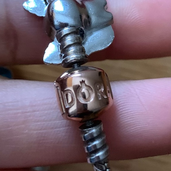 Retired Pandora Rose Clasp Bracelet Barrel Clasp w 9 Disney Lilo & Stitch Charms - Picture 10 of 11